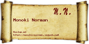 Monoki Norman névjegykártya